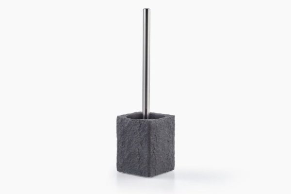 Toilet brush Stone Black 9.5x34.5x9.5 cm, Polyresin