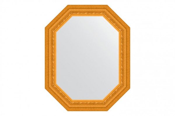 Wall mirror in a baguette frame EVOFORM Polygon BY 7134, gold leaf 59x74 cm