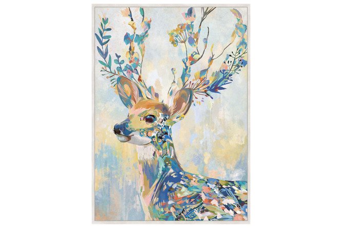 Reproduction in frame Multi-colored deer 2 53x73 cm