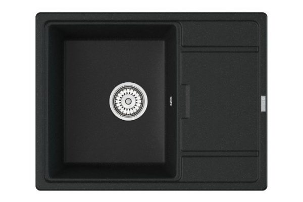 Kitchen sink with drainer POINT Style 65 PN3009B, black 65x50x22 cm