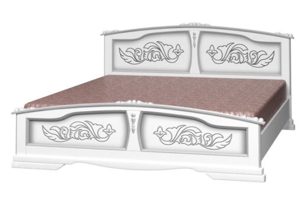 Bed without lifting mechanism Elena color white pearl 140x200 cm