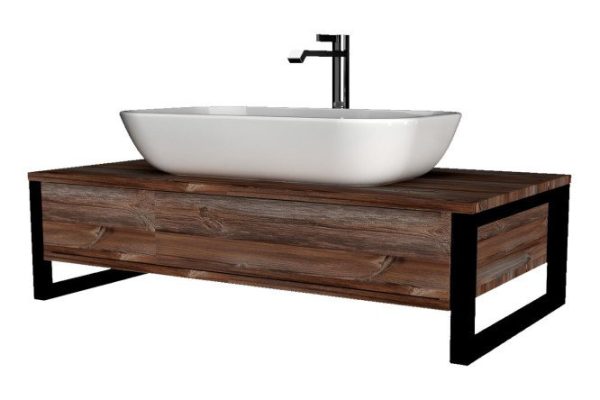 Cabinet 1Marka Grunge Loft 100 cm, color Namibia oak, black