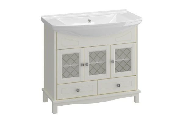 Cabinet OPADIRIS Omega 82 cm, frame color ivory, facade ivory