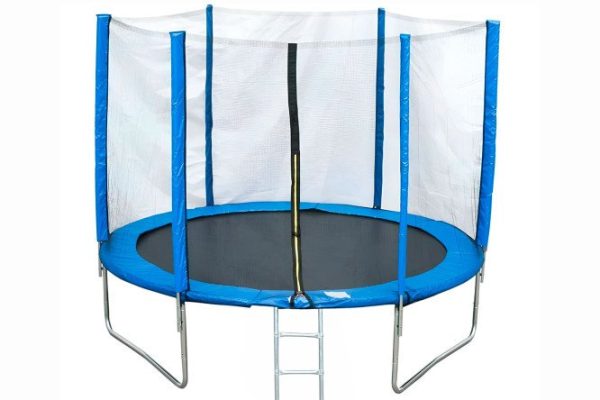 AL-out180-blue trampoline with external mesh 183x215x183 cm