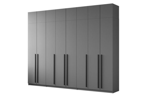Wardrobe Sofia 8-door, with mezzanine, graphite color