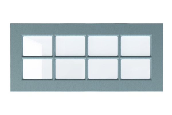 Cabinet front with horizontal opening Michelle with glass 79.6x35.6 cm, blue color