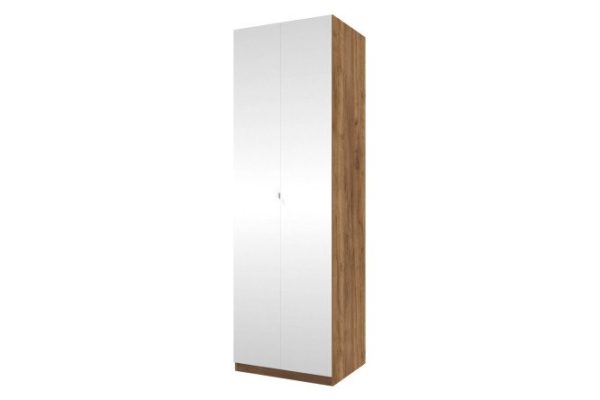 Wardrobe 2-door Oscar Lila 75x236x60 cm, Craft tobacco oak, front - mirror