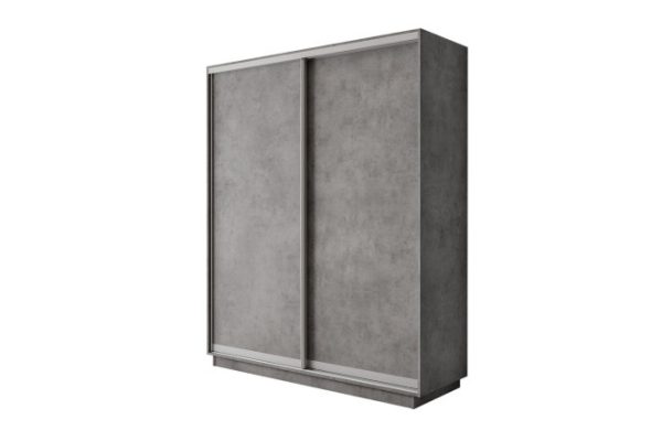 2-door wardrobe Slide-2 180x220x60 cm, concrete, silver