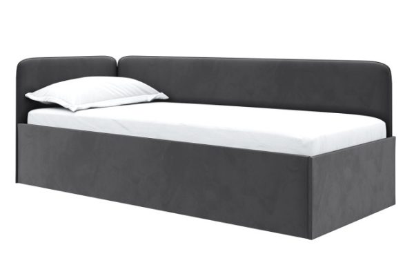 Corner bed Jackie 90x200 cm color gray