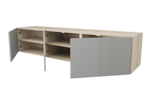 Cabinet with doors Oscar 180x38 cm, Sonoma oak/dusty gray gloss