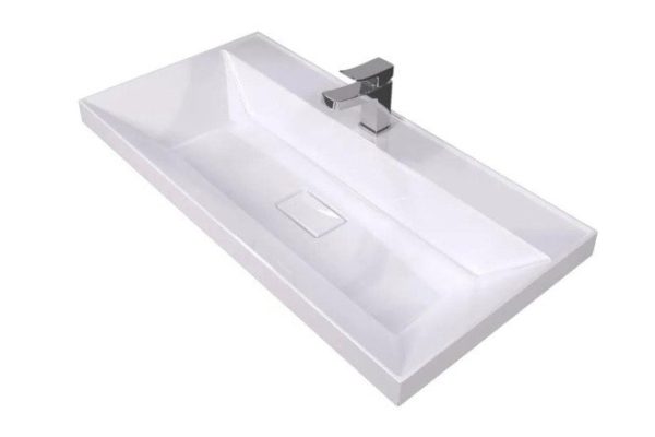 Bathroom sink Clasic New Semi-recessed, 100x16.3x45 cm