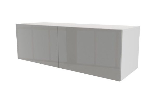 Cabinet with drawers Oscar Amika 120x38 with push to open, white / dusty gray gloss