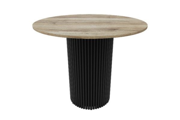 Trubis Wood table with tubular base 90x75x90 cm