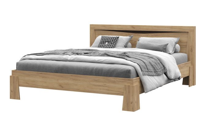 Bed Paola color craft oak gold, wenge 160x200 cm