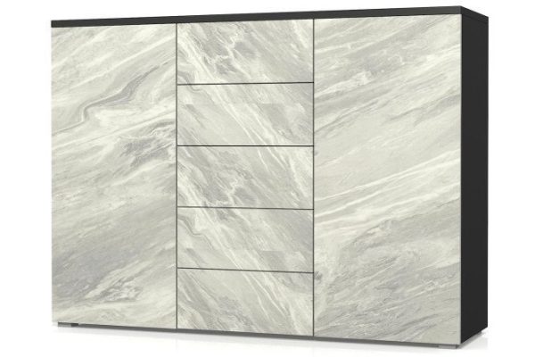 Chest of drawers Oscar Marble 150.2x109.2x44 cm, anthracite, statuary