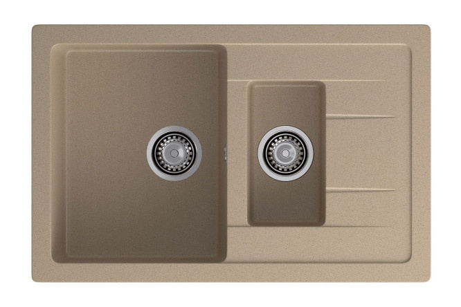 Inset sink with wing GRANFEST Quadro GF-Q-775KL 76.5x49.5x20 cm