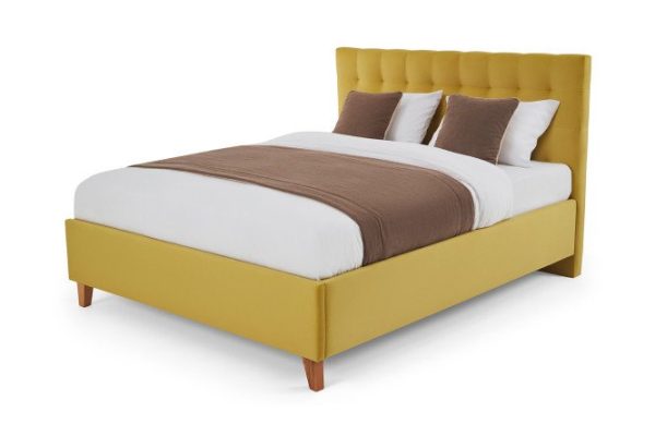 Bed with lifting mechanism SCANDICA Jenny color mustard 160x200 cm