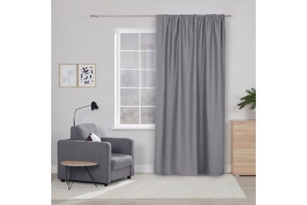Curtain with ribbon MICASA Bria 180x280 cm, 1 piece, gray