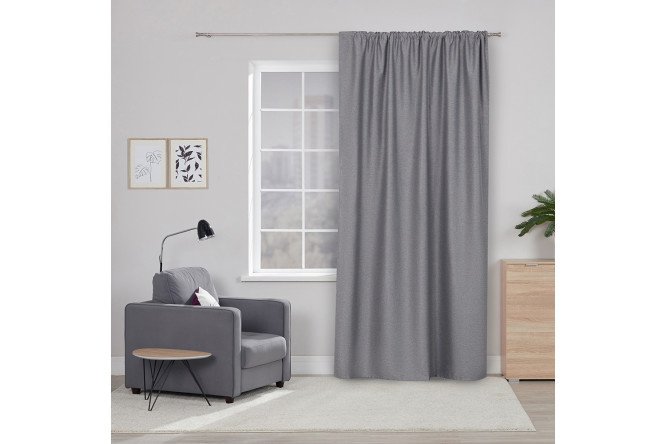 Curtain with ribbon MICASA Bria 180x280 cm, 1 piece, gray