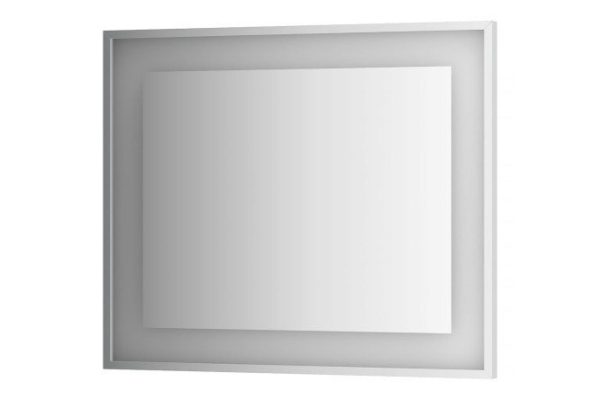 Wall mirror in a baguette frame EVOFORM Ledside chrome with built-in LED lamp, BY 2204 90x75 cm