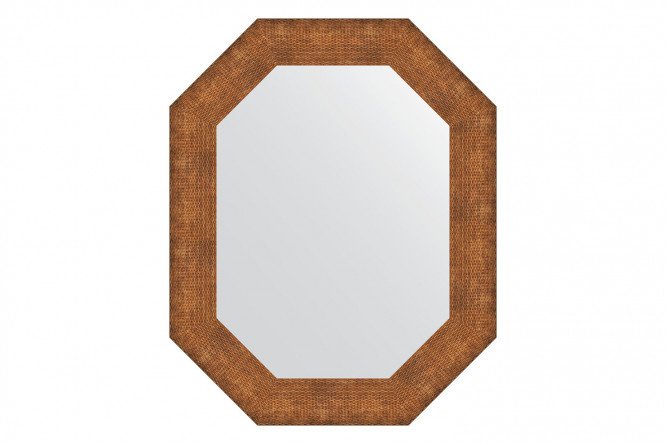 Wall mirror in a baguette frame EVOFORM Polygon BY 7294, copper chain mail 61x76 cm