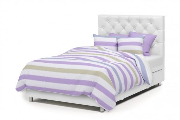 Ottoman with lifting mechanism Charmel white, purple 140x198 cm