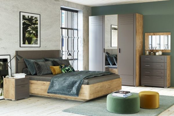 Bedroom set Livorno oak Bunratti/soft graphite