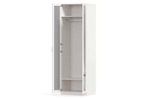 Wardrobe 2-door Oscar Gloria 75x236x60.2 cm, white, with two mirrors