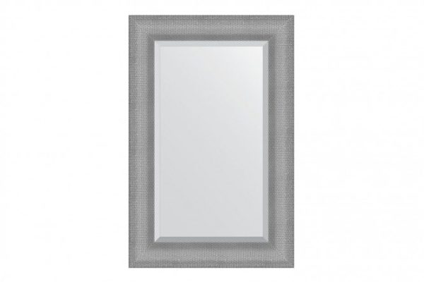 Wall mirror with bevel in a baguette frame EVOFORM BY 3935 silver chain mail 57x87 cm