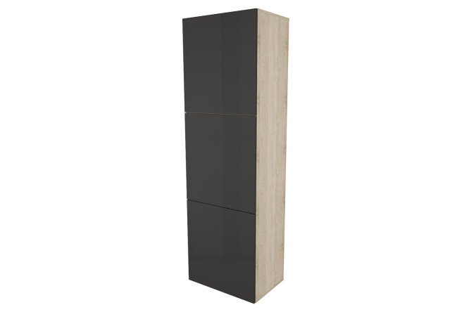 Wardrobe with doors Oscar 60x192 cm, sonoma oak/black graphite gloss