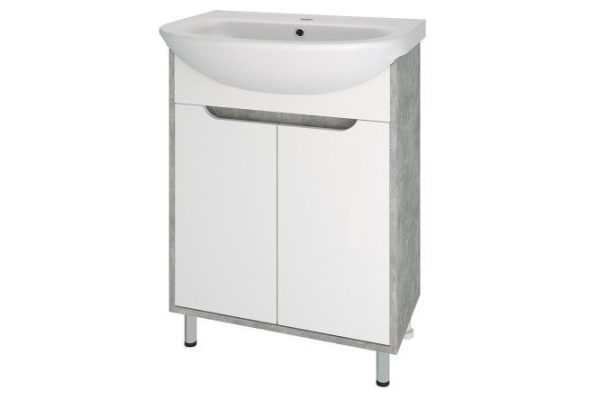 Floor stand RUNO Eco 60 00-00001327 59.5 cm, frame color concrete gray, facade white