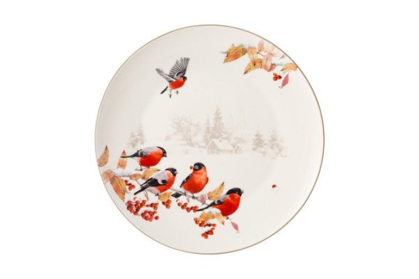 Dinner plate Forest Tale Bullfinches Porcelain, 27 cm