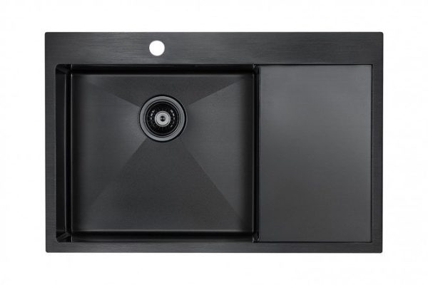 PAULMARK Velten 78F PM807851-GML mortise sink left with drainer 78x51x20 cm