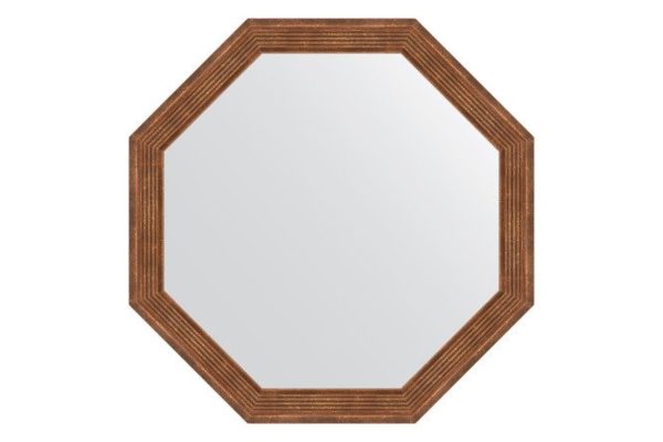 Wall mirror in a baguette frame EVOFORM Octagon BY 3662, dry reed 59x59 cm