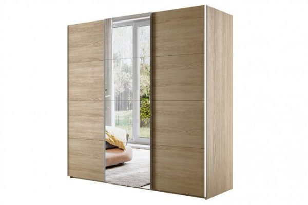 3-door wardrobe Comet 270x220 cm Bardolino oak, Bardolino oak fronts, mirror