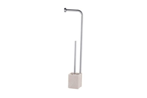 Toilet paper rack EVIO Solaris with brush 9.5x69x9.5 cm, Metal