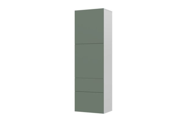 Wardrobe Oscar Moon 192x60 cm 2 doors and 2 drawers, white, olive soft