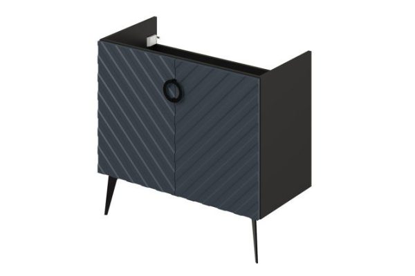 Floor-standing sink cabinet Palladio 2.0 89.1 cm, frame color black, facade marengo soft