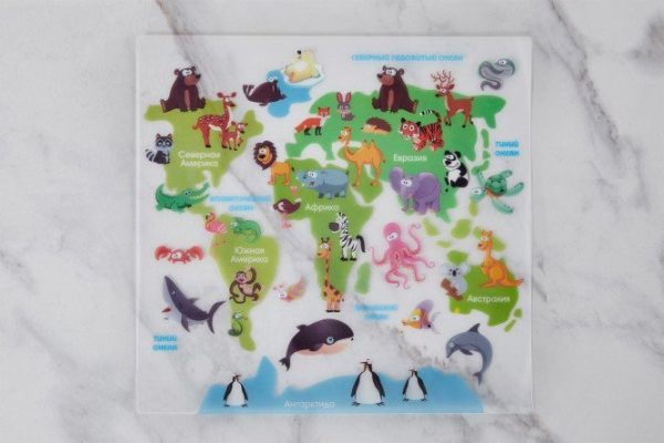 Individual napkin 28x30 cm World Map