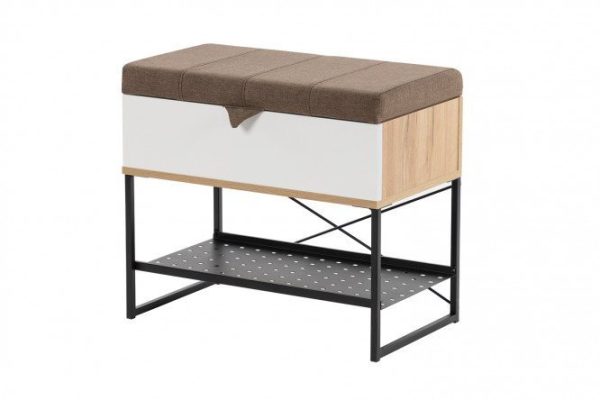 Bench Fiji oak gold/white color brown, oak gold, white, black