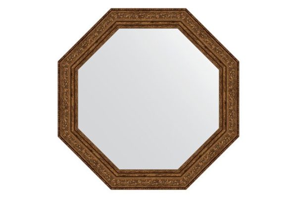 Wall mirror in a baguette frame EVOFORM Octagon BY 3694, aged bronze vignette 50.4x50.4 cm