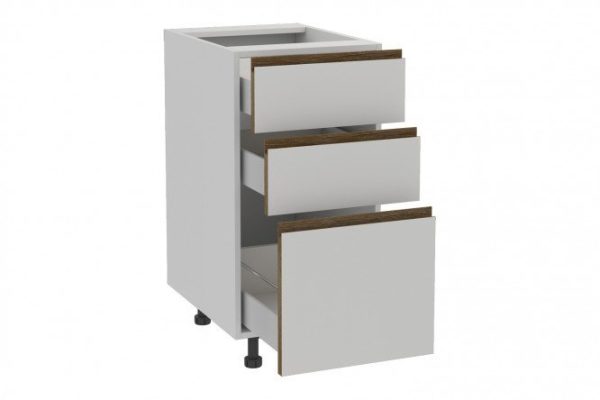 Set of fronts for a floor cabinet with 3 drawers Nicole, magnolia color