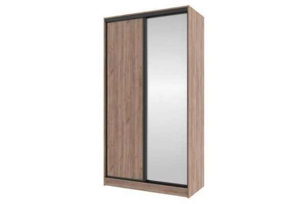 Sliding wardrobe Home 123.2x229.5 cm, Craft tobacco oak, with one mirror
