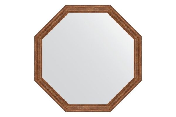 Wall mirror in a baguette frame EVOFORM Octagon BY 3663, dry reed 69x69 cm