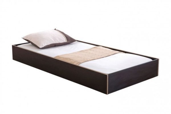 Pull-out bed Black 90x190 cm color black, light wood