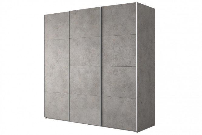 3-door wardrobe Comet 240x220 cm light concrete