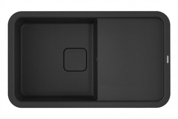Inset sink with wing OMOIKIRI Tasogare 86-BL 4993469, black 86x51x19 cm