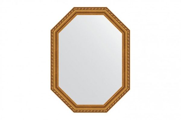 Wall mirror in a baguette frame EVOFORM Polygon BY 7059, golden aqueduct 60x80 cm