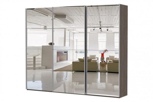Sliding wardrobe 3-door Comet 300x220 cm wenge Mali, mirror facades