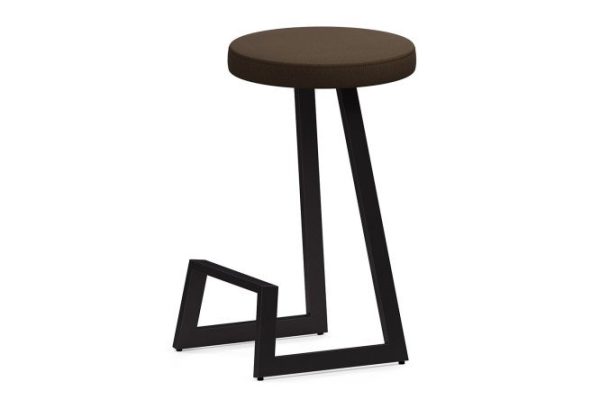 Bar stool Horeca Cors 38x75x38 cm, upholstery color brown, legs black